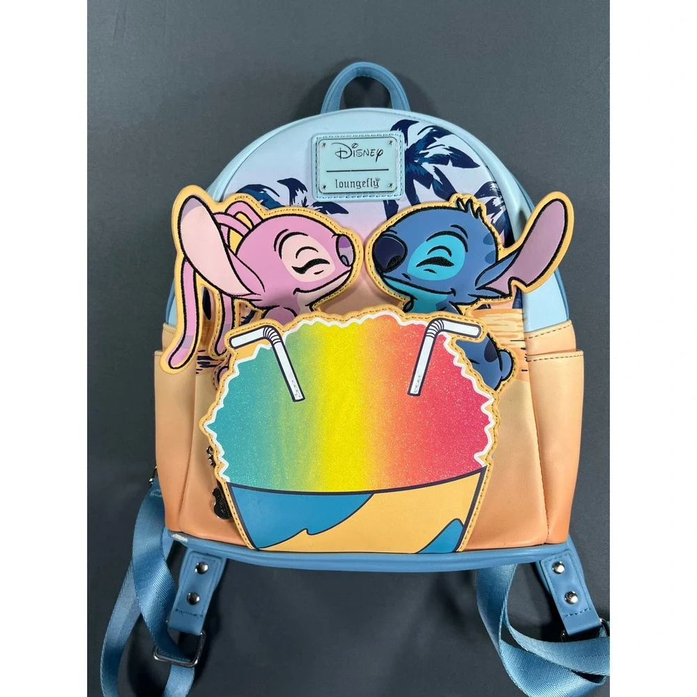Loungefly Disney Lilo & Stitch Angel Shave‎ Ice Mini Backpack Blue Orange Sunset
